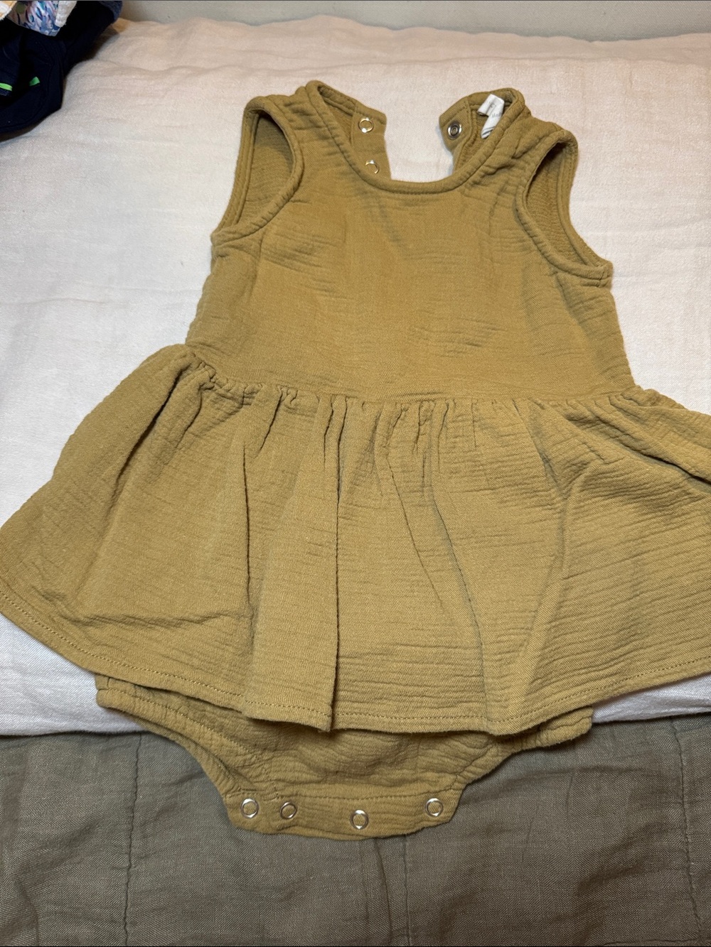 Quincy Mae Mustard Yellow Textured Tank Dress